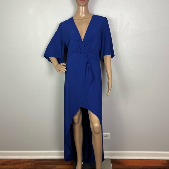 NEW REFORMATION BLUE SHORT SLEEVE MAXI DRESS - Picture 2 of 8